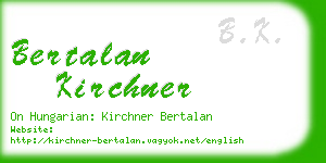 bertalan kirchner business card